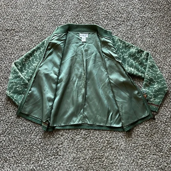 Pendleton Jacket Womens Large Green Fall Embroidered Full Zip Lined Wool Blend - Picture 3 of 7